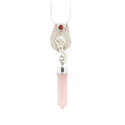 Angel With Rose Quartz Crystal And Pink Tourmaline