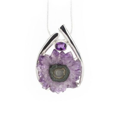 Amethyst Stalactite And Amethyst Gemstone Pendant